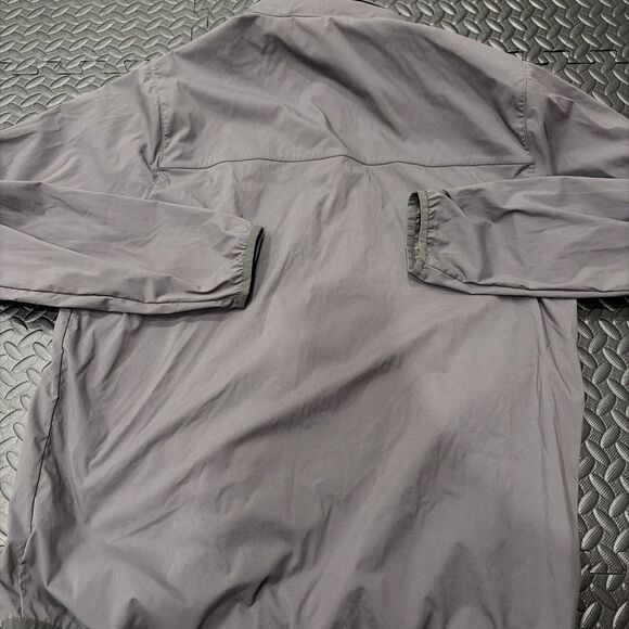 Rhone Tech Jacket Mens L Gray Full Zip Jacket Hidden Hood Rain Wind Retail $120 - Picture 9 of 10